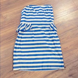 Lilly Pulitzer strapless dress blue/white striped